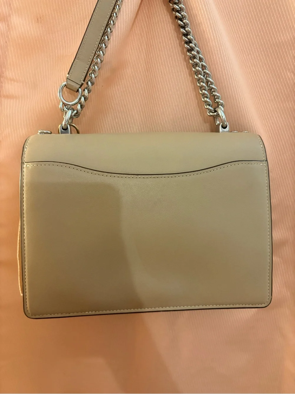 Coach Beige and Tan Chain Shoulder Bag